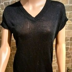 ARDEN B Sheer Black Sweater